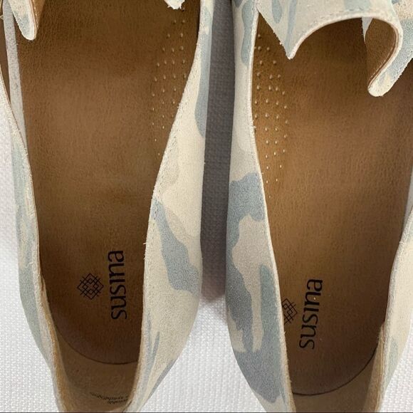 Susina size 8 Gray Suede Camo Camouflage Kellen Almond Toe Loafer - Picture 7 of 14